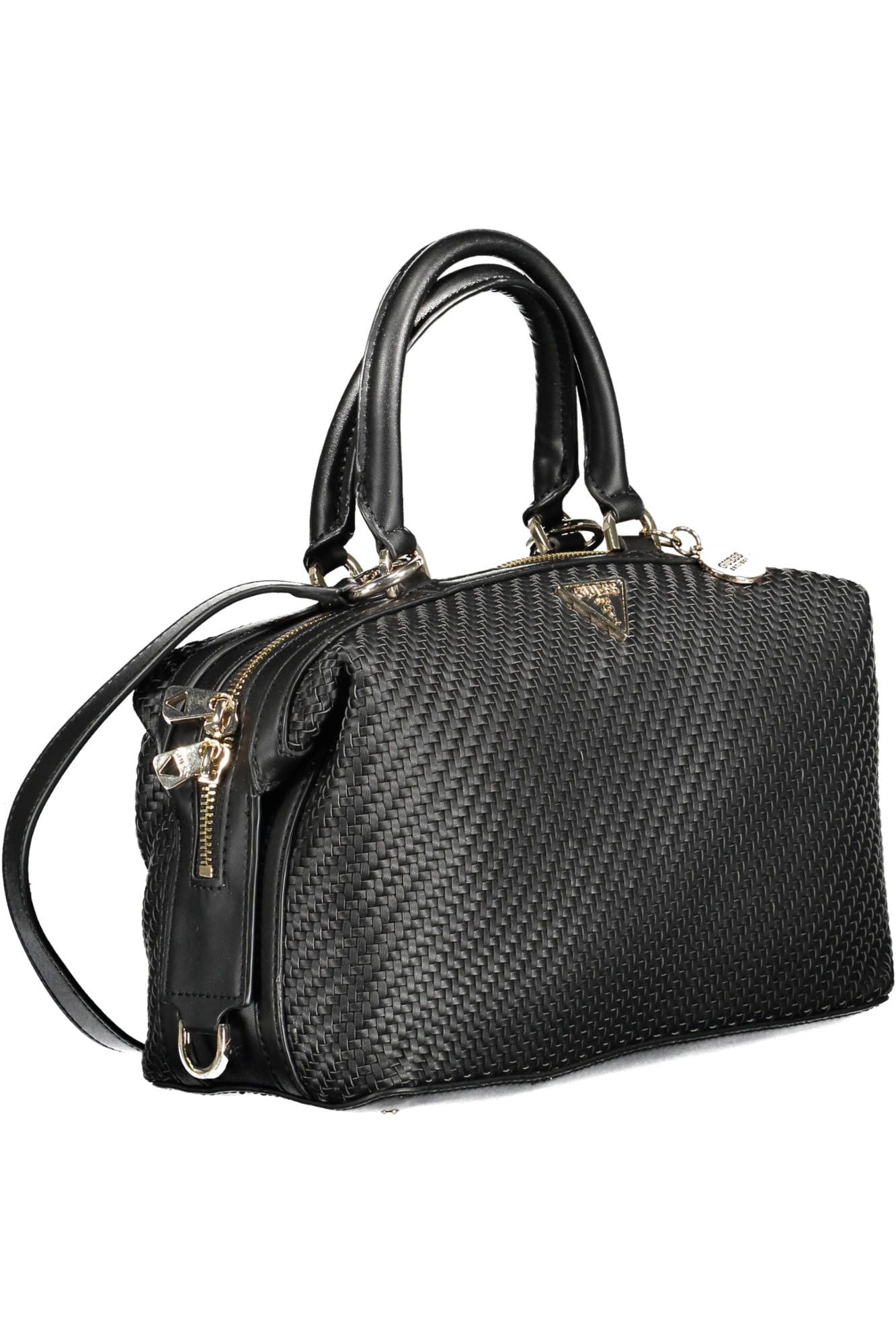 Black Polyurethane Women Handbag