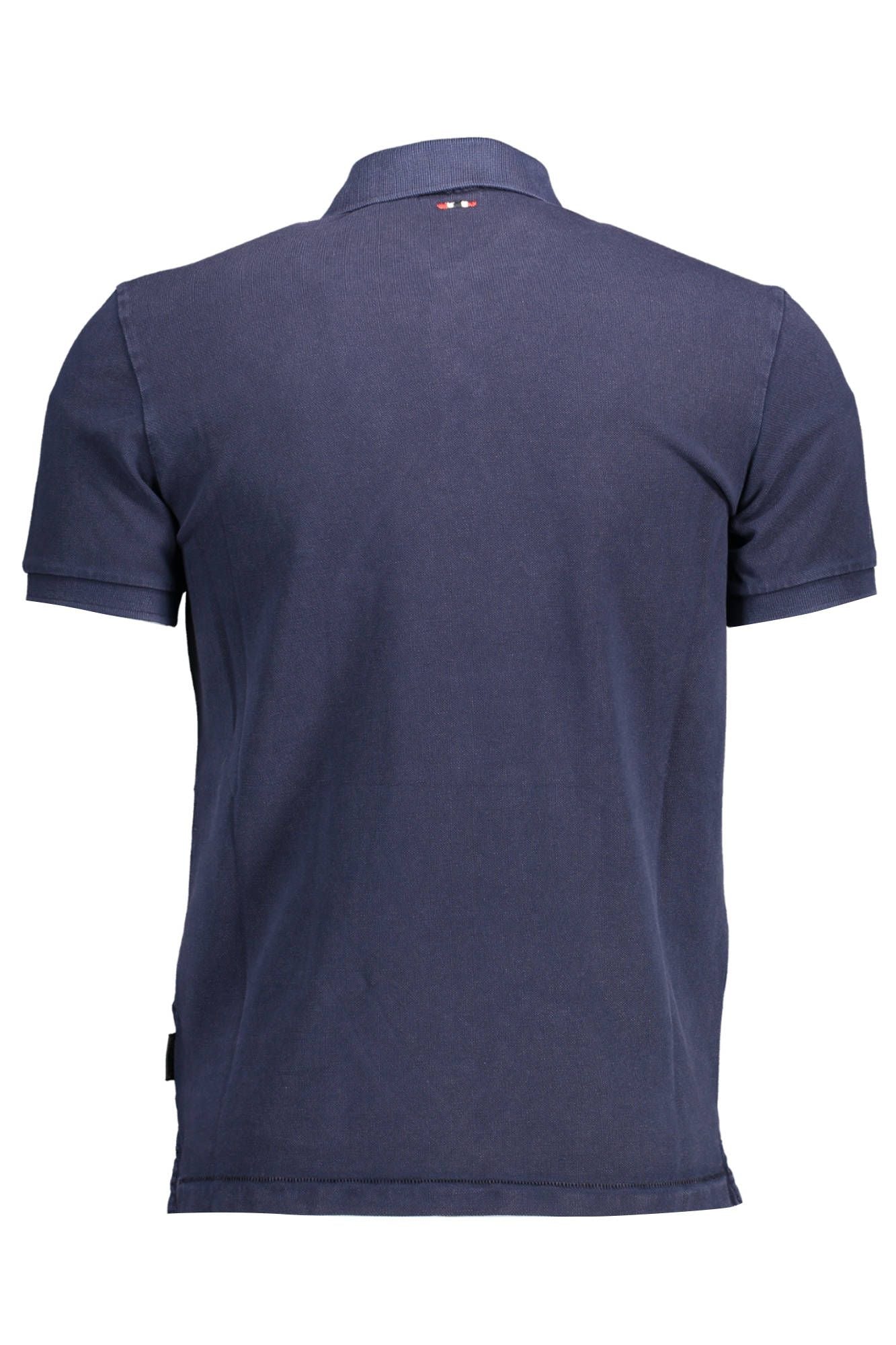Blue Cotton Men Polo