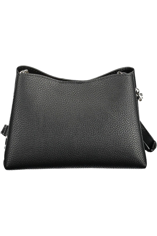 Black Polyester Women Handbag