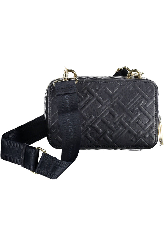 Blue Polyurethane Women Handbag