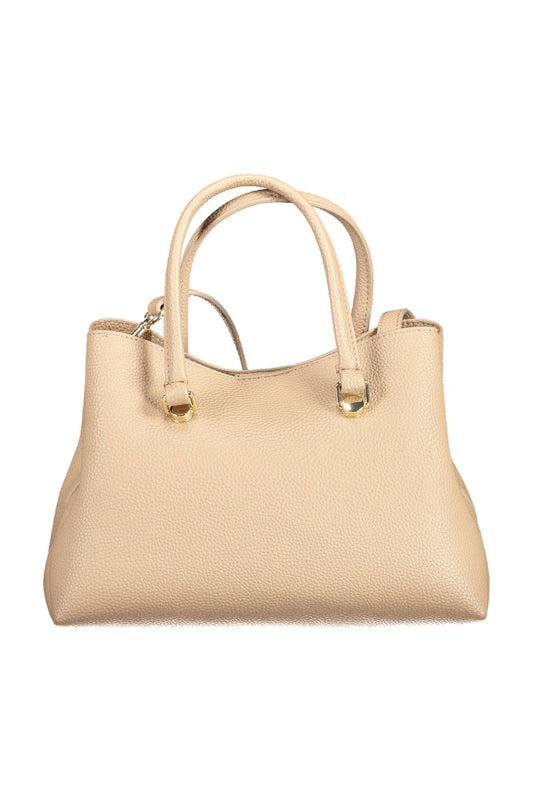 Beige Polyester Women Handbag