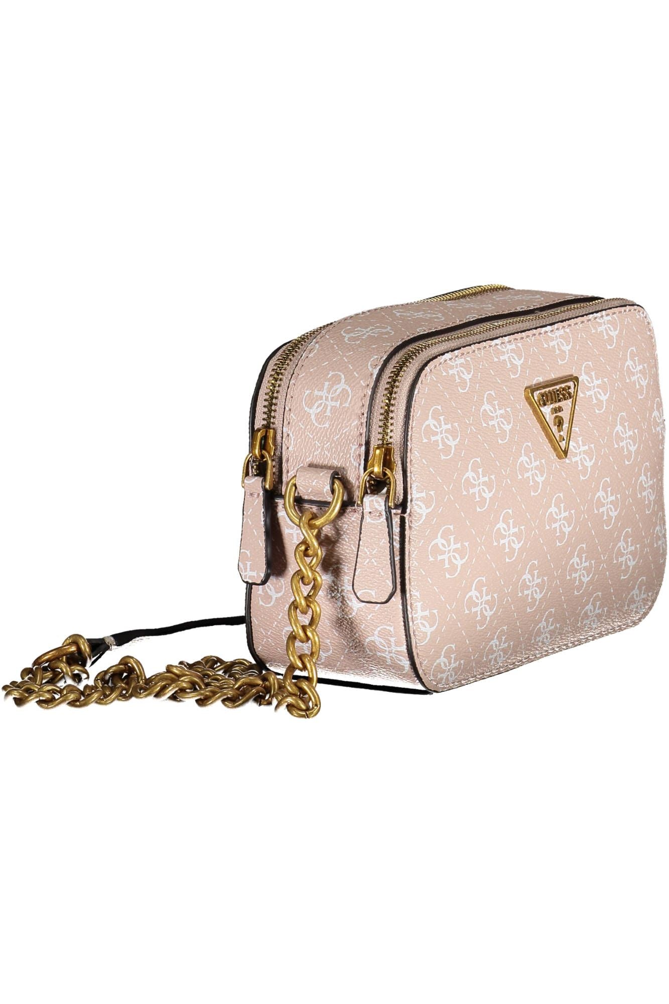 Pink Polyurethane Women Handbag
