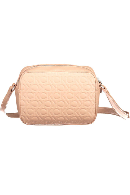 Pink Polyester Women Handbag
