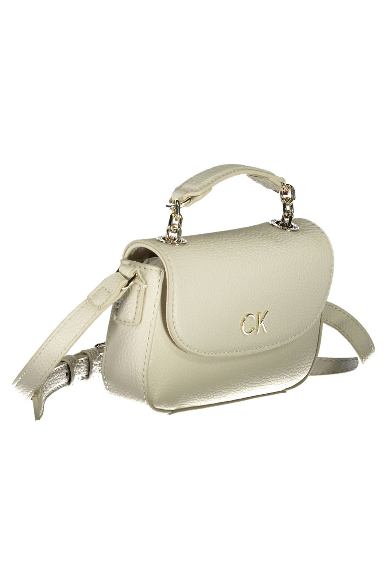 White Polyester Women Handbag