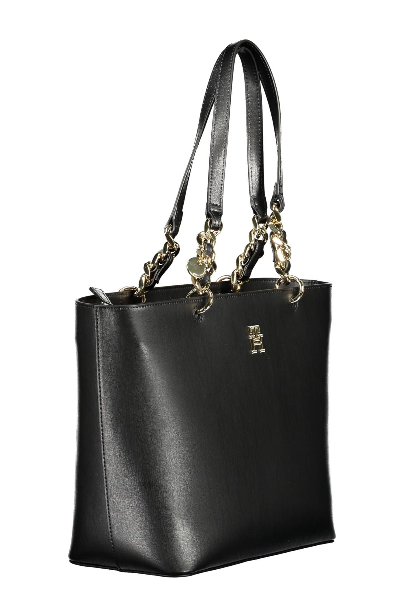 Black Polyurethane Women Handbag