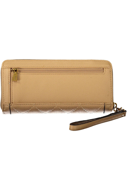 Beige Polyurethane Women Wallet