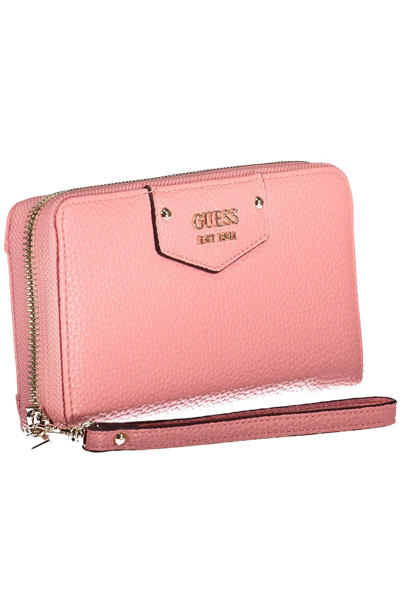 Pink Polyurethane Women Wallet