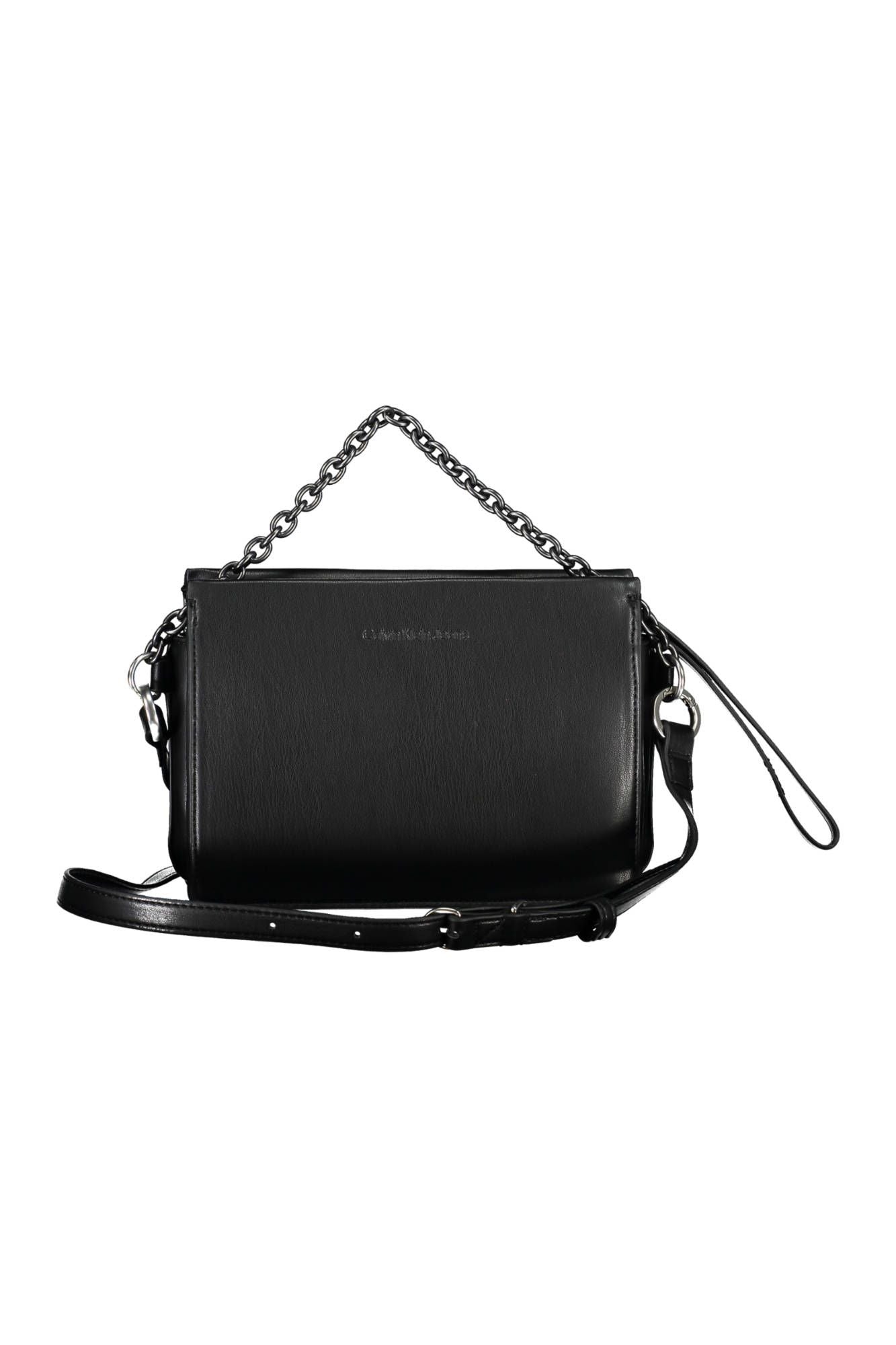Black Polyurethane Women Handbag