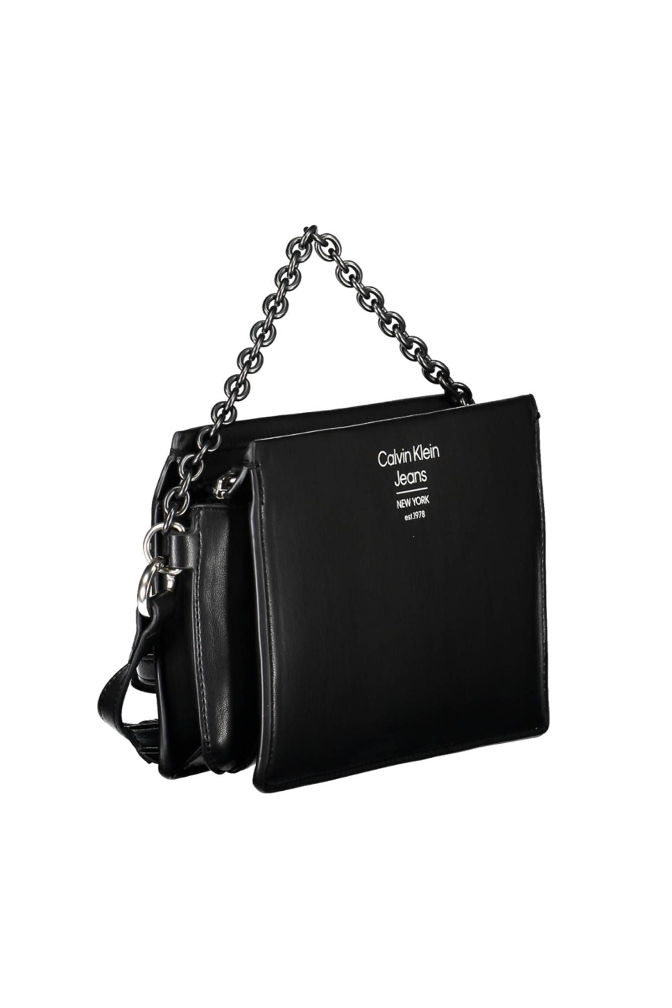 Black Polyurethane Women Handbag