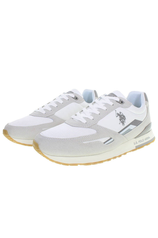 White Polyester Men Sneaker