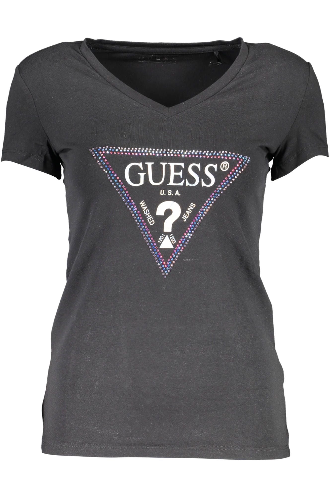 Black Cotton Women T-Shirt