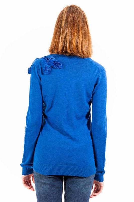 Blue Wool Women Sweater