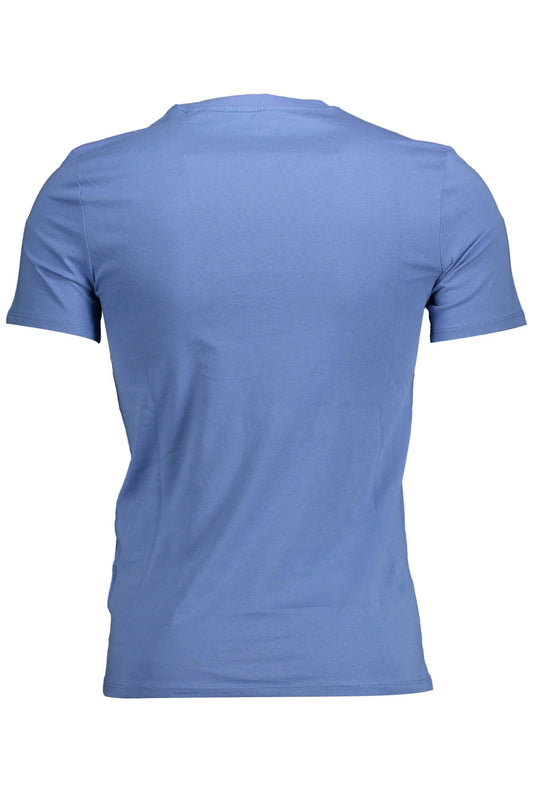 Blue Cotton Men T-Shirt