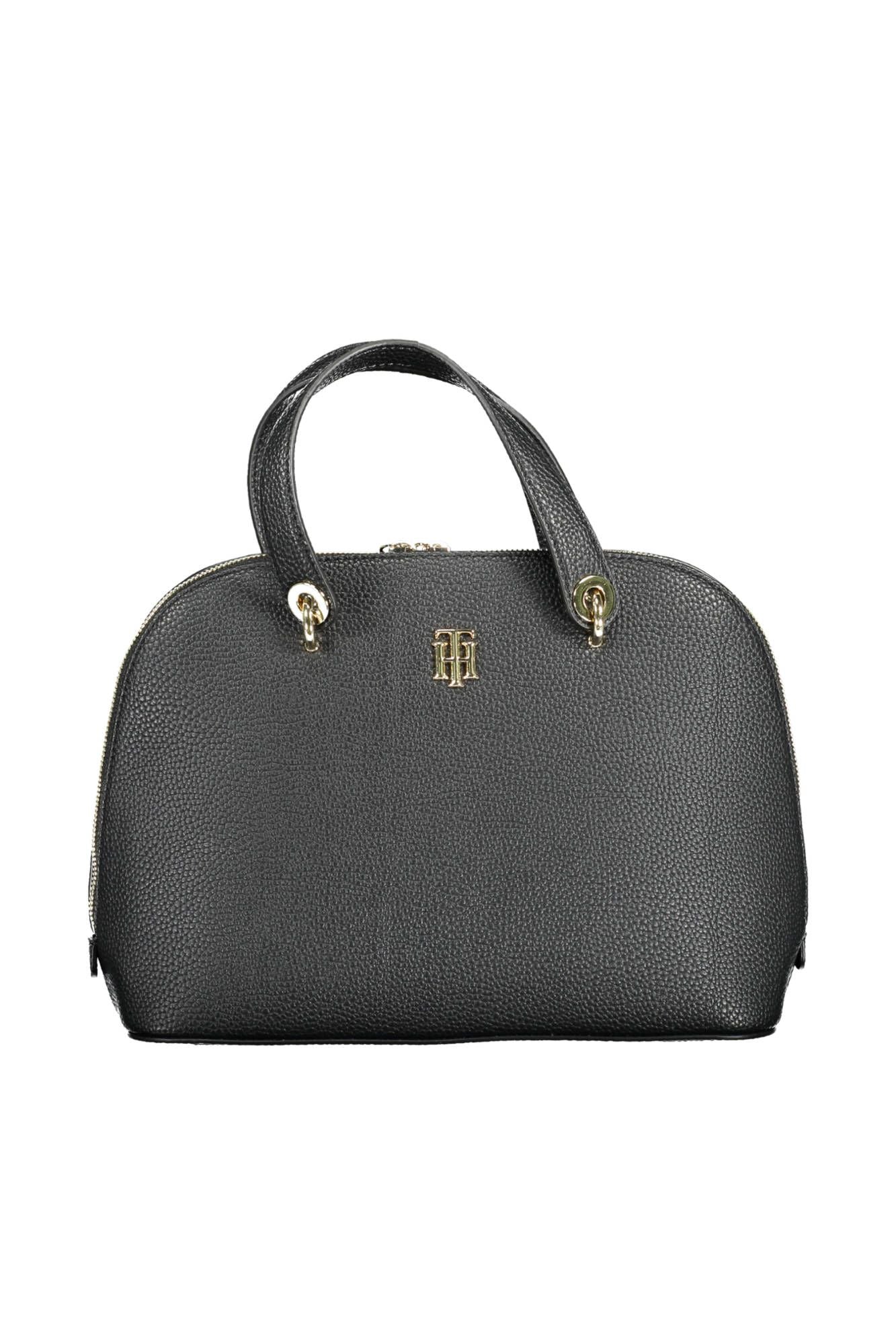 Black Polyurethane Women Handbag