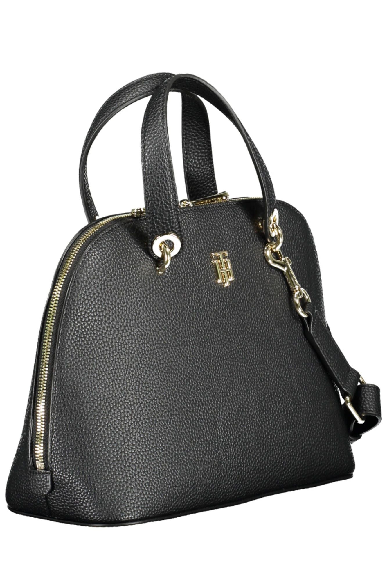 Black Polyurethane Women Handbag