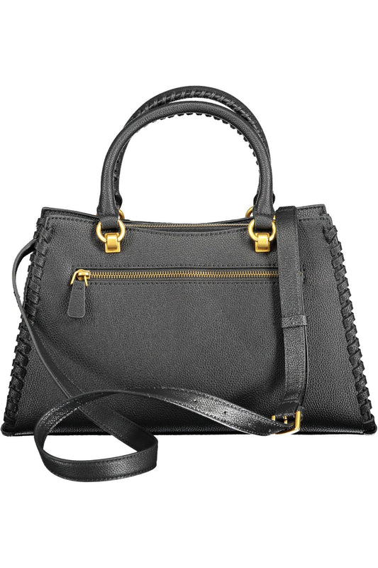 Black Polyurethane Women Handbag