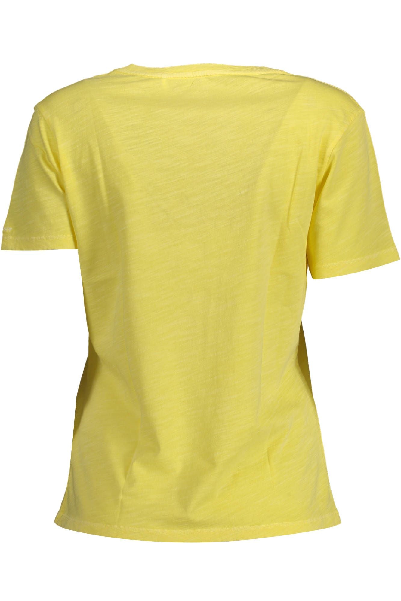 Yellow Cotton Women T-Shirt