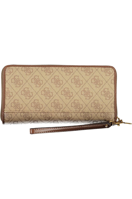 Beige Polyurethane Women Wallet