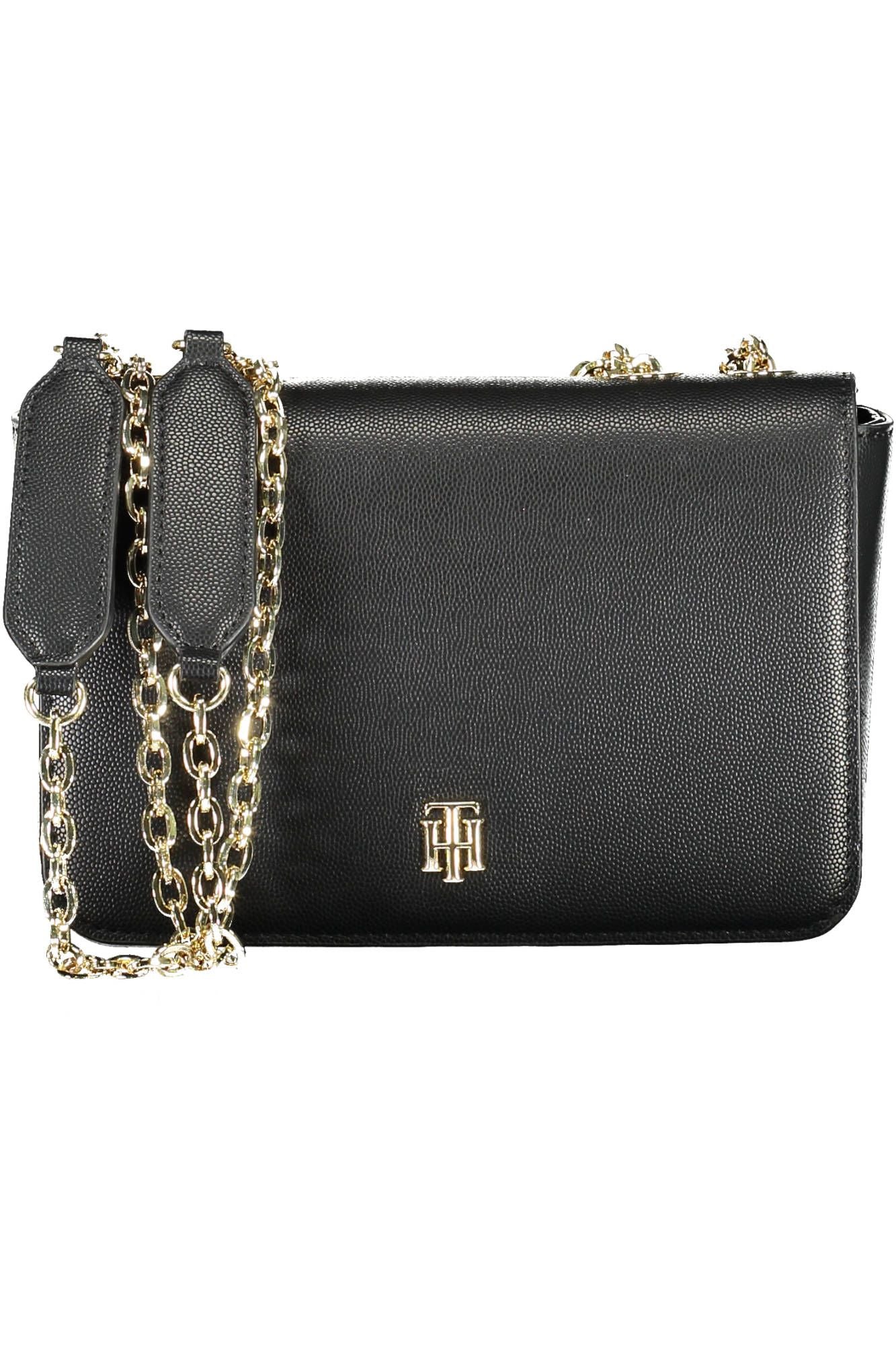 Black Polyurethane Women Handbag
