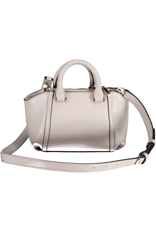 Gray Polyurethane Women Handbag