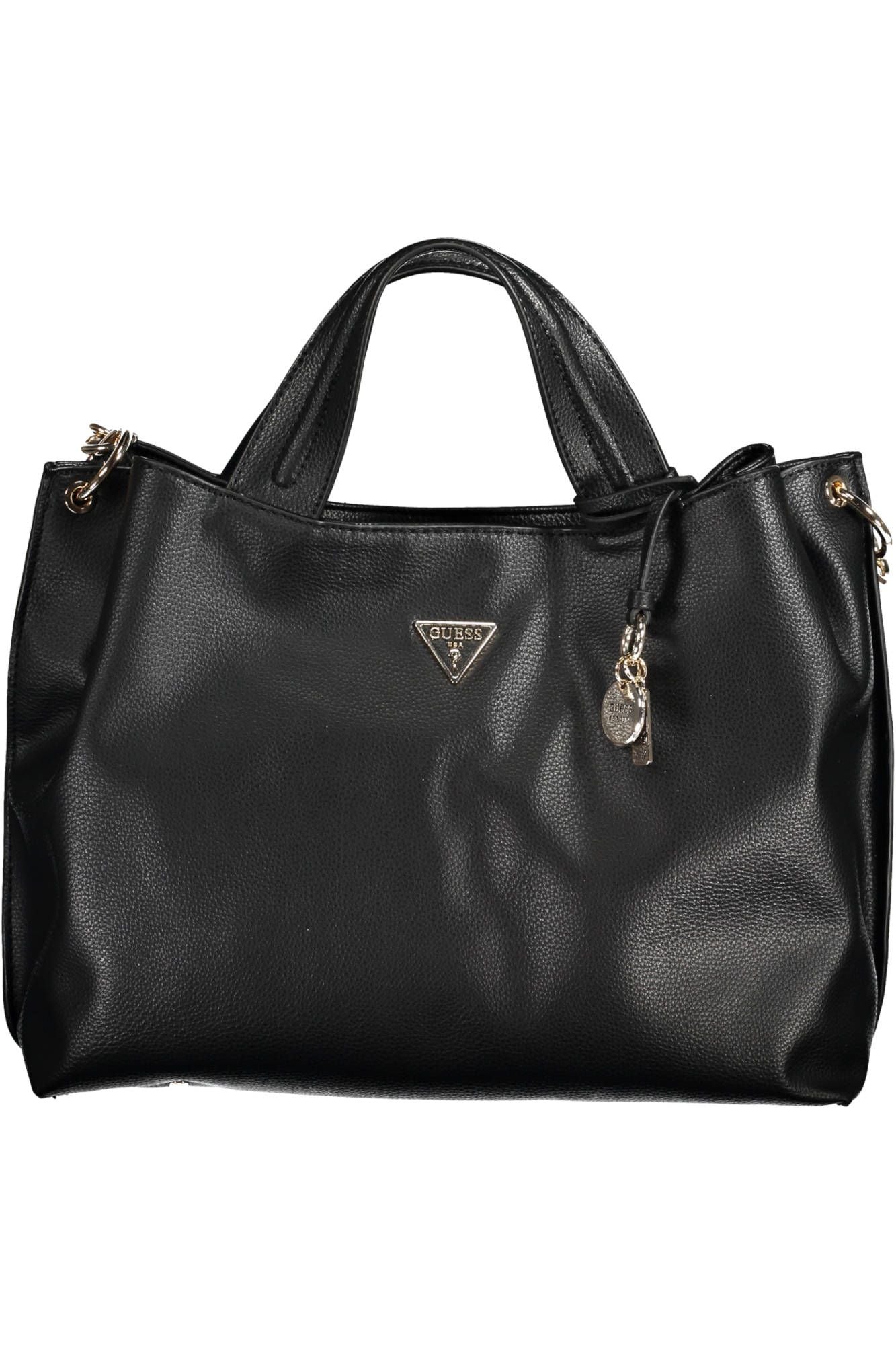 Black Polyurethane Women Handbag