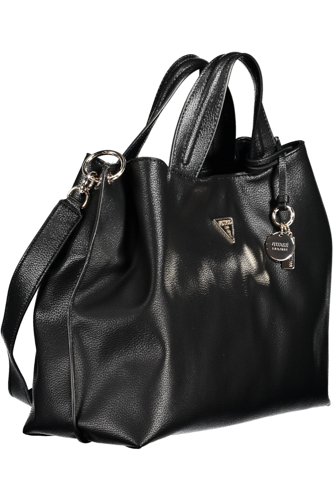 Black Polyurethane Women Handbag