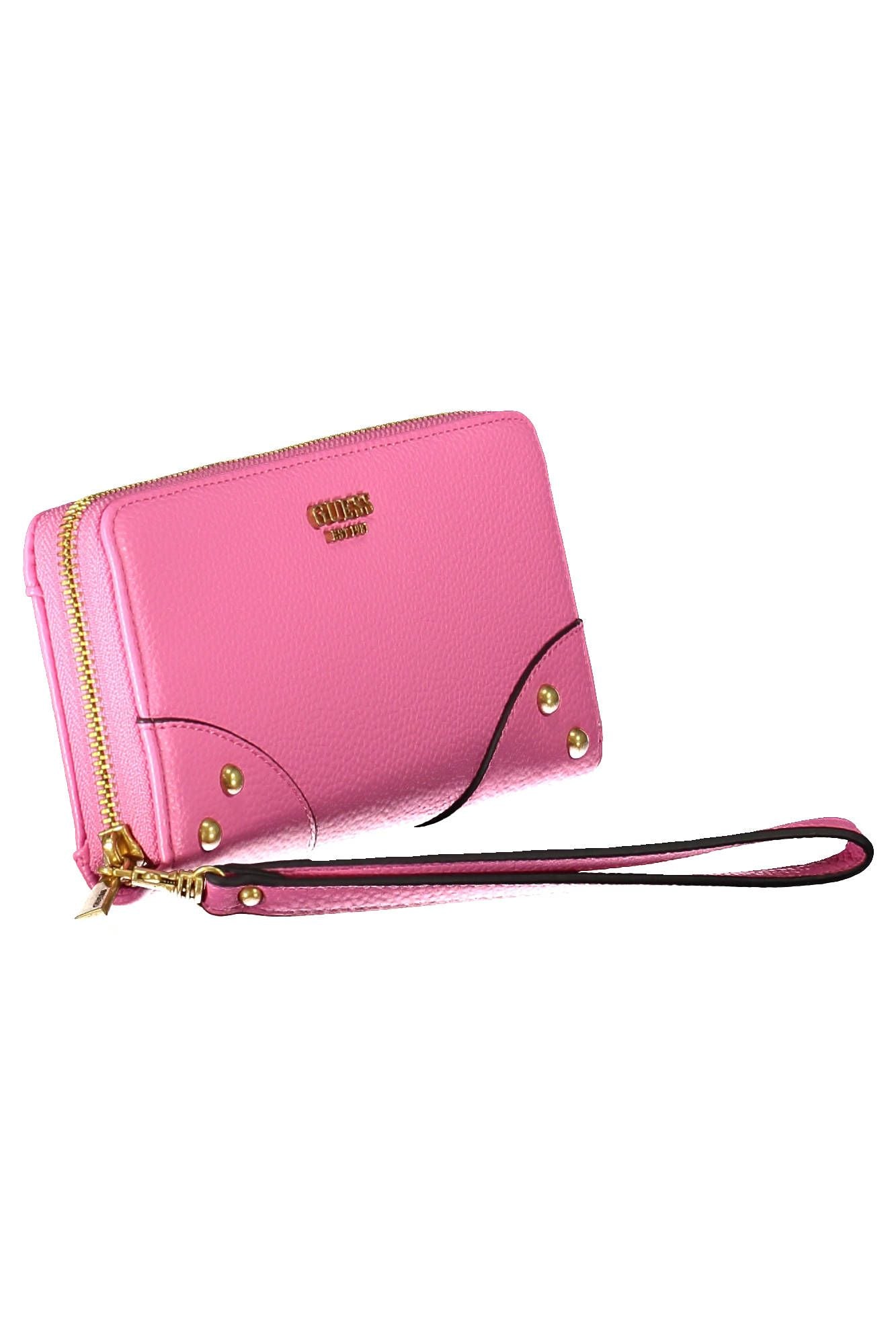 Pink Polyurethane Women Wallet