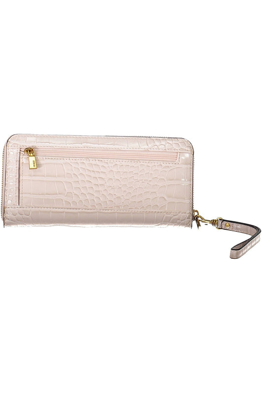 Pink Polyurethane Women Wallet