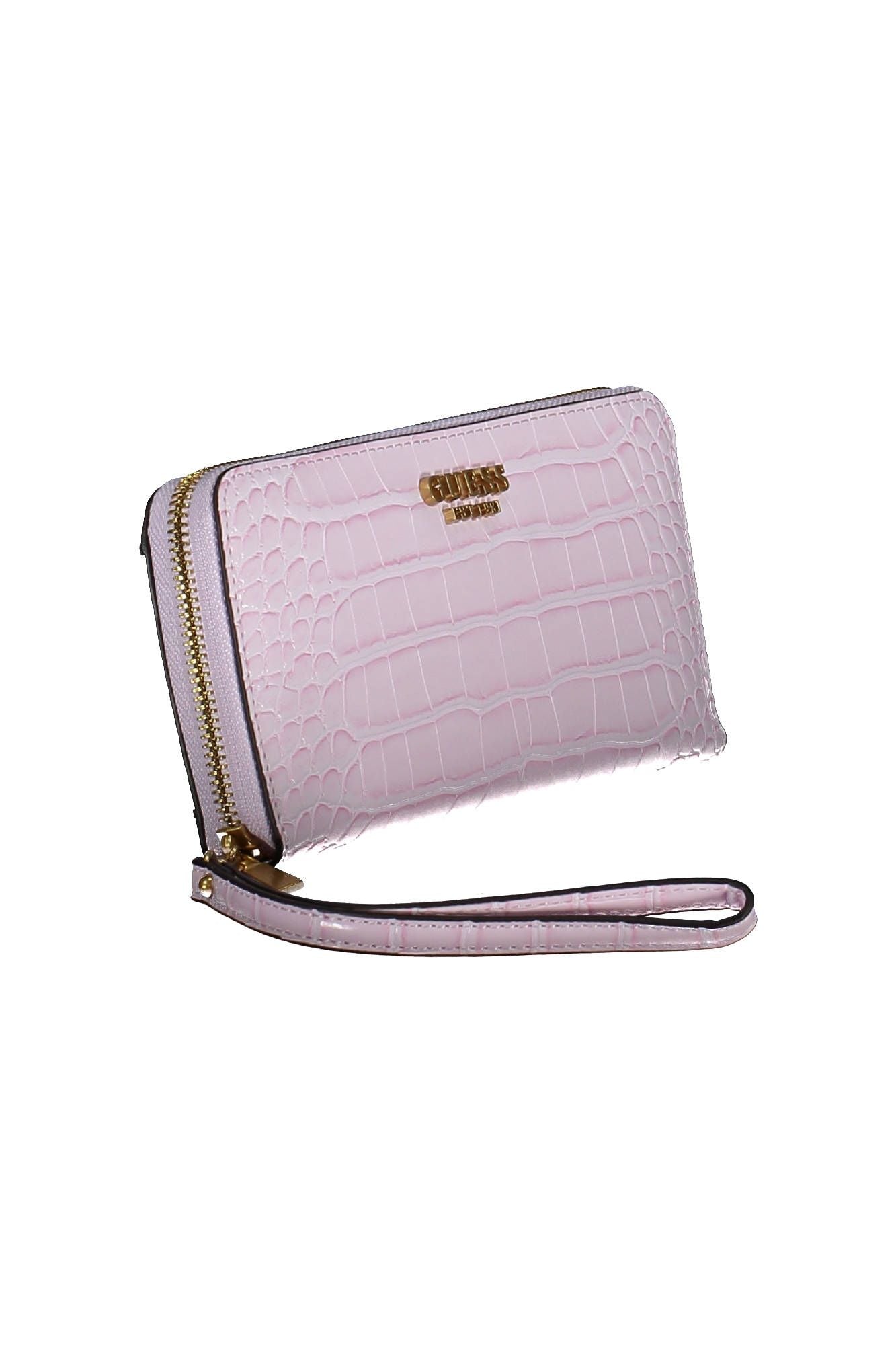 Pink Polyurethane Women Wallet