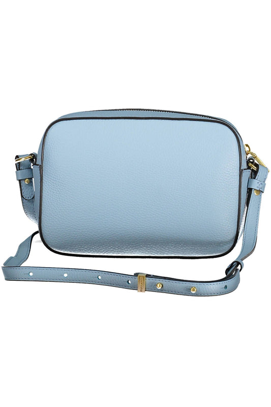Light Blue Leather Women Handbag