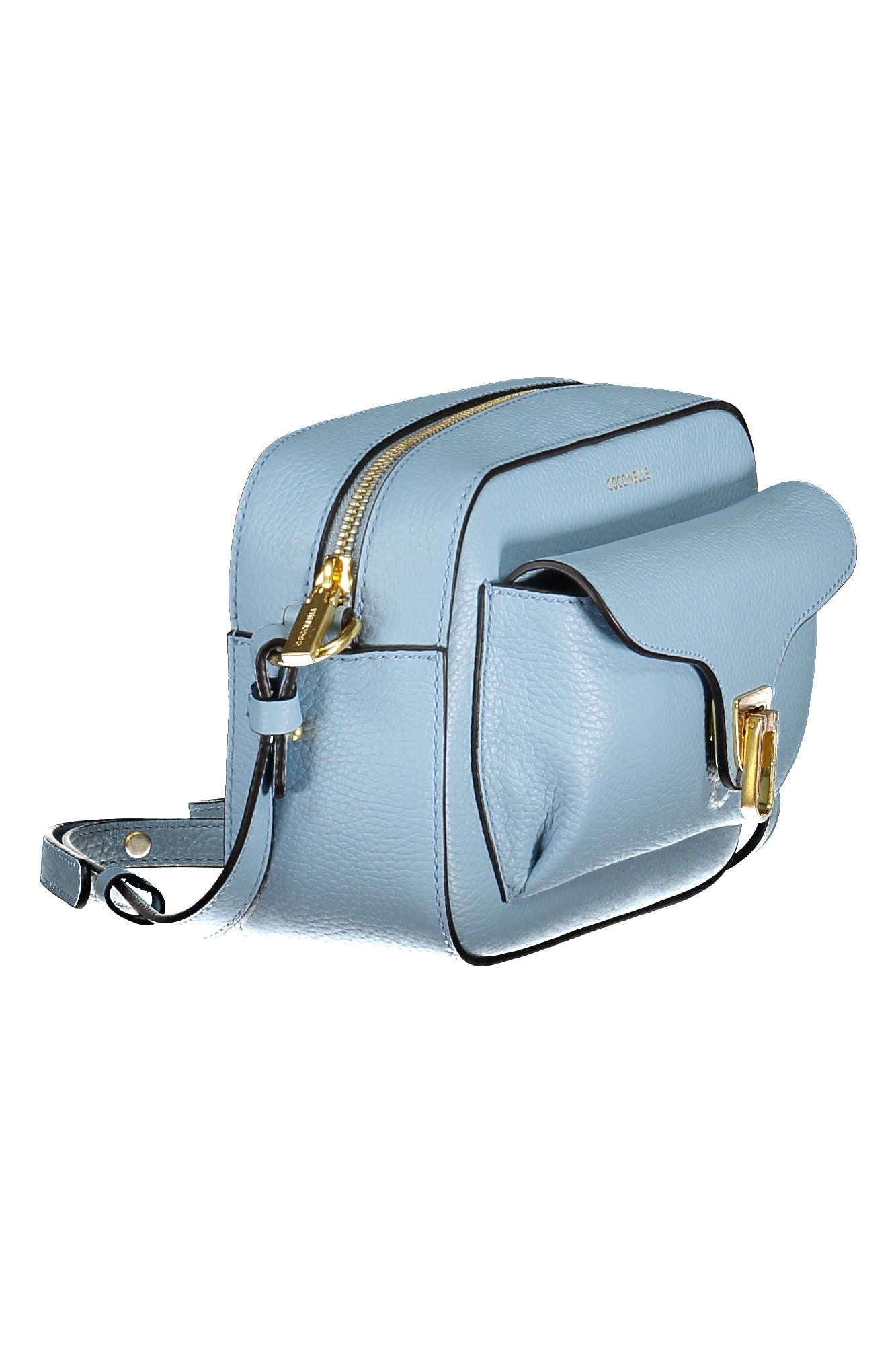 Light Blue Leather Women Handbag