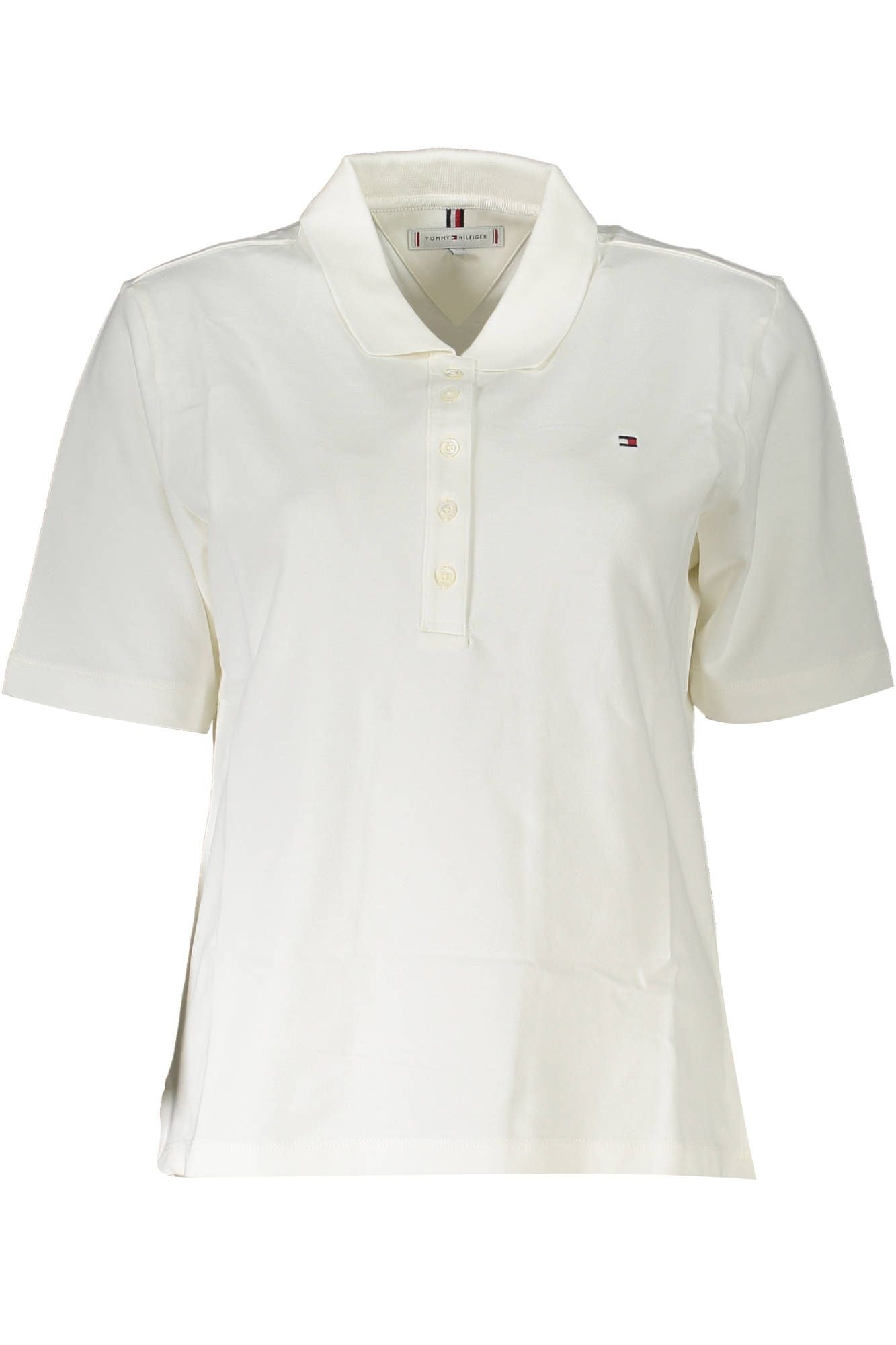 White Cotton Women Polo Shirt
