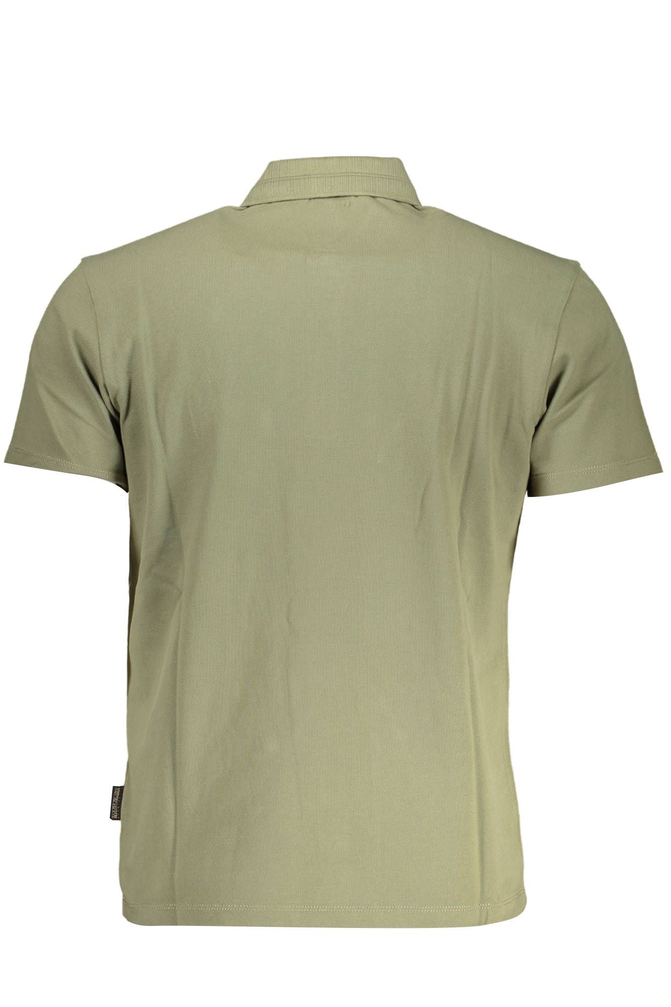 Green Cotton Men Polo Shirt