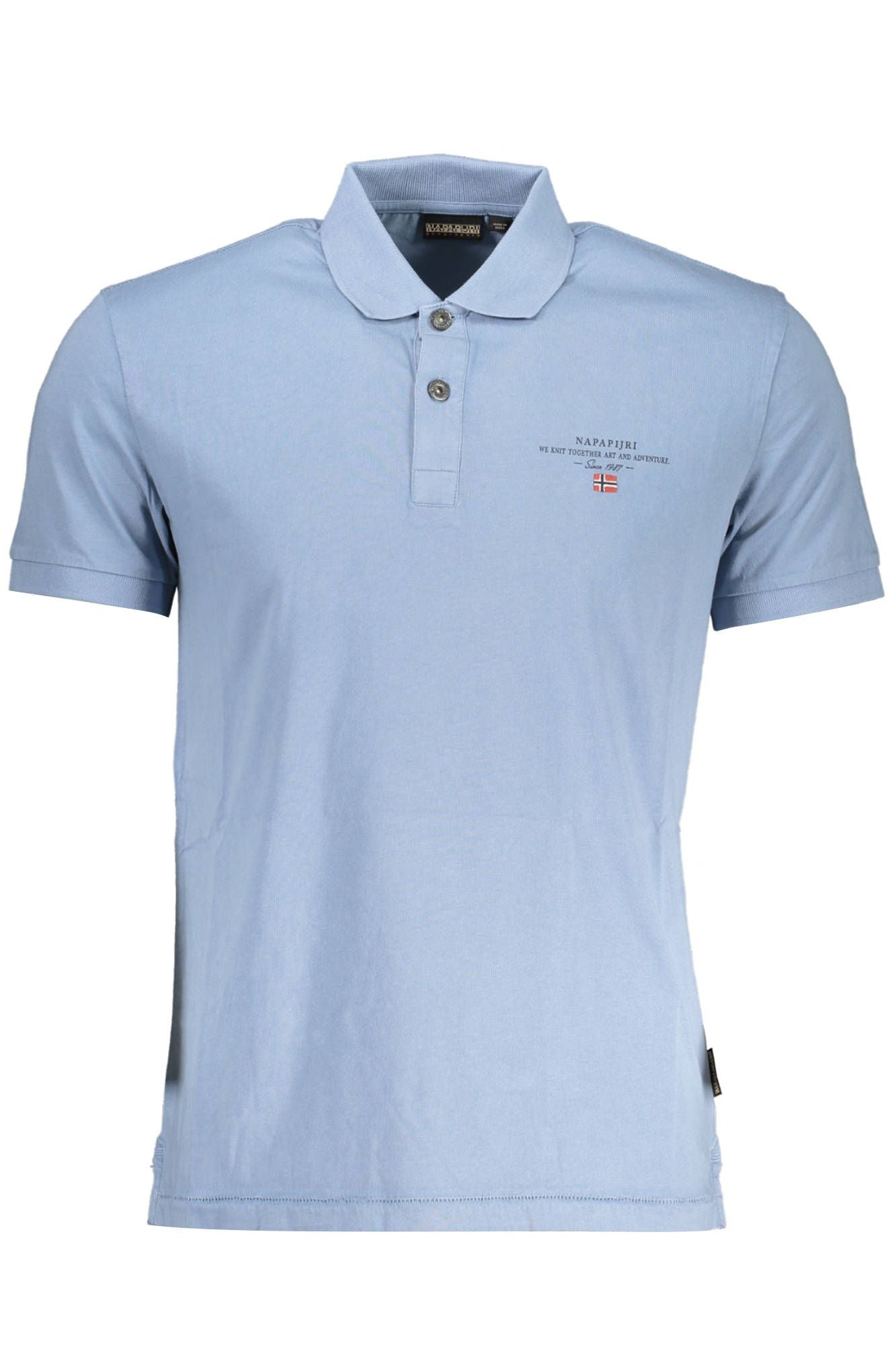 Light Blue Cotton Men Polo Shirt