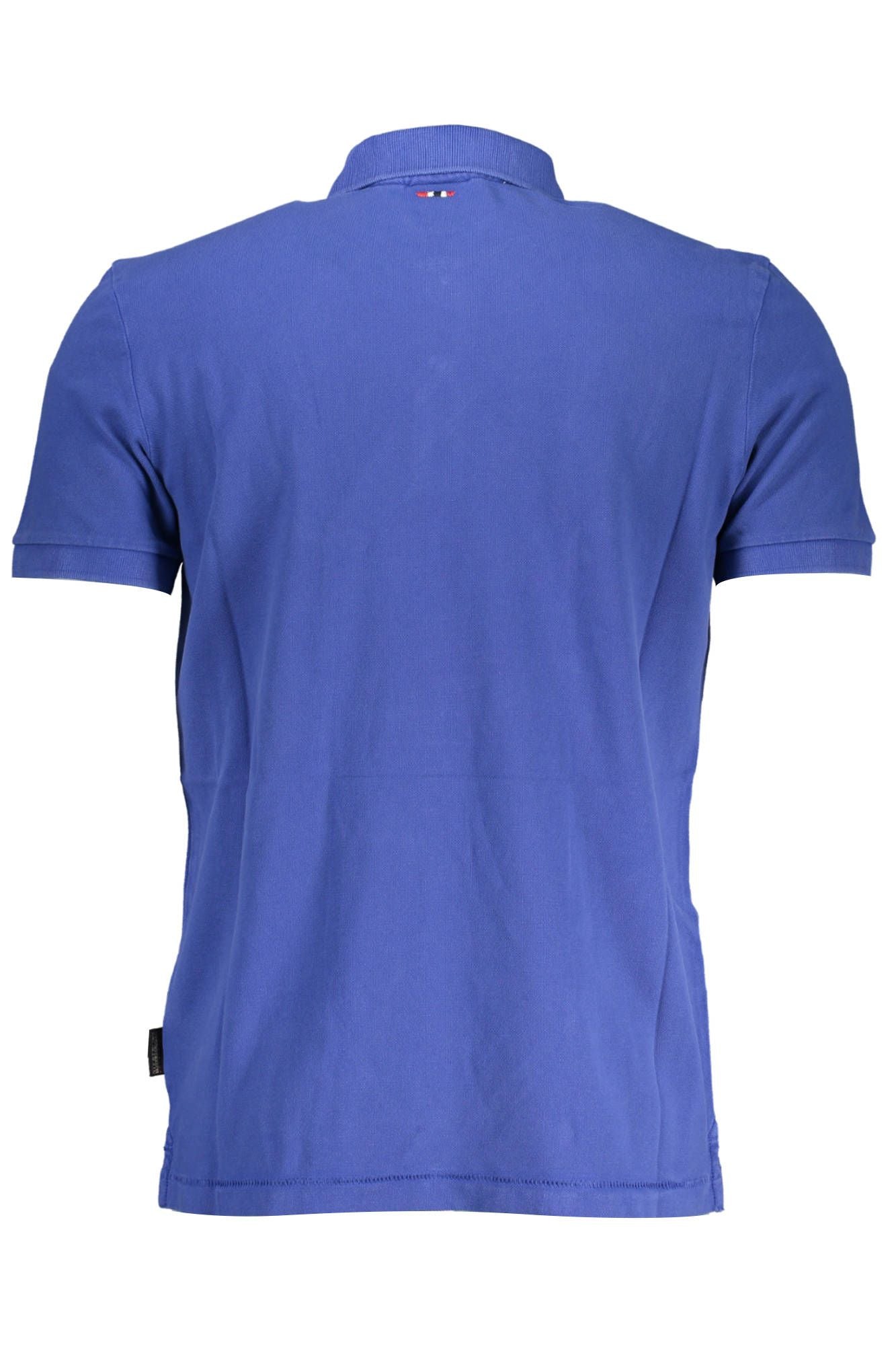 Blue Cotton Men Polo Shirt
