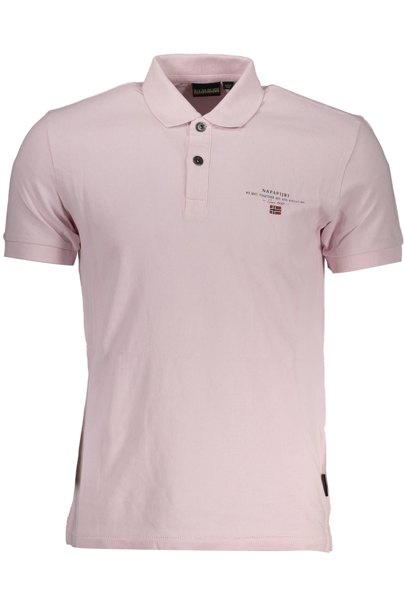 Pink Cotton Men Polo Shirt