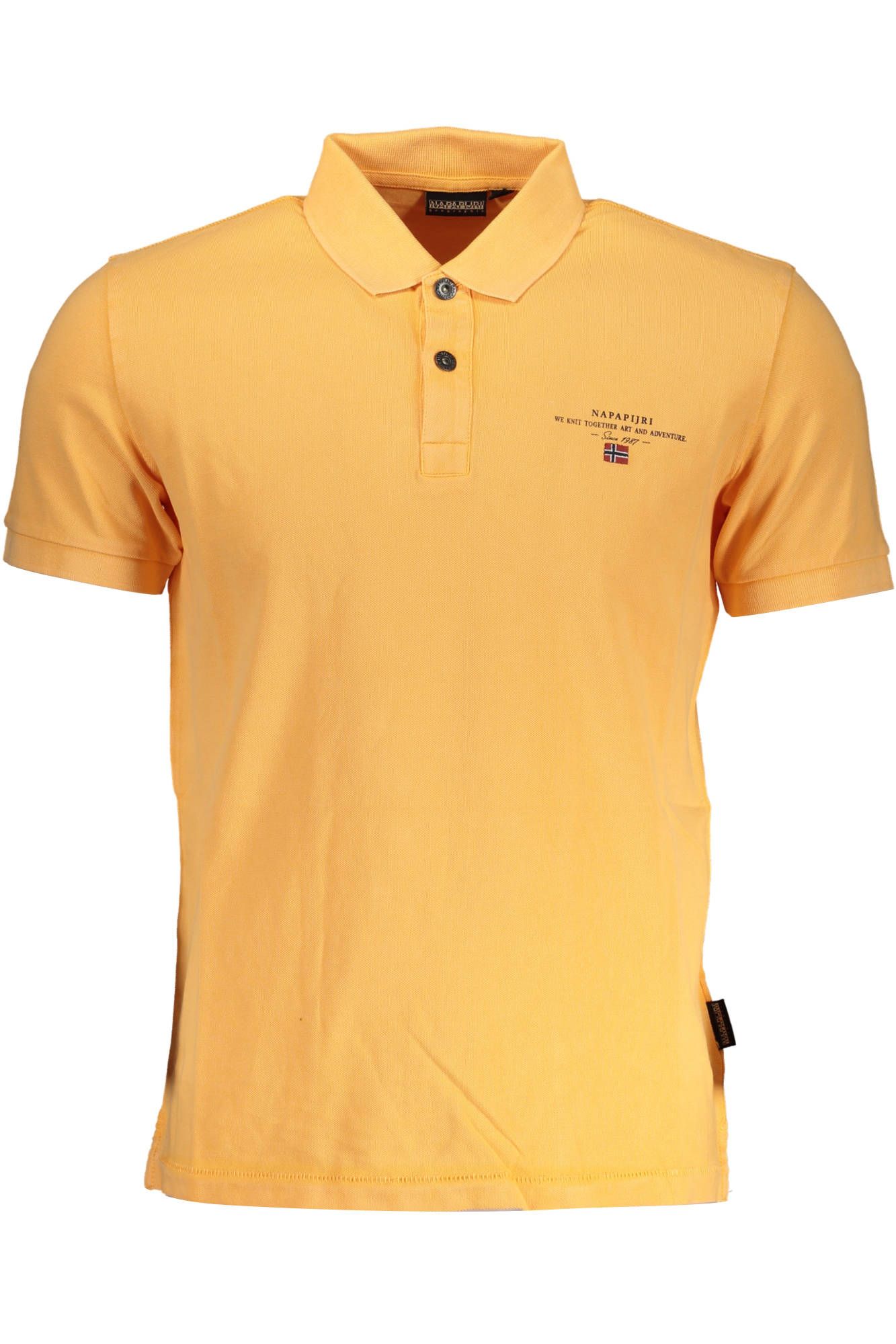 Orange Cotton Men Polo Shirt