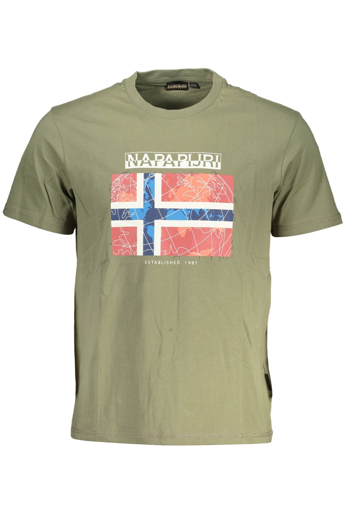 Green Cotton Men T-Shirt