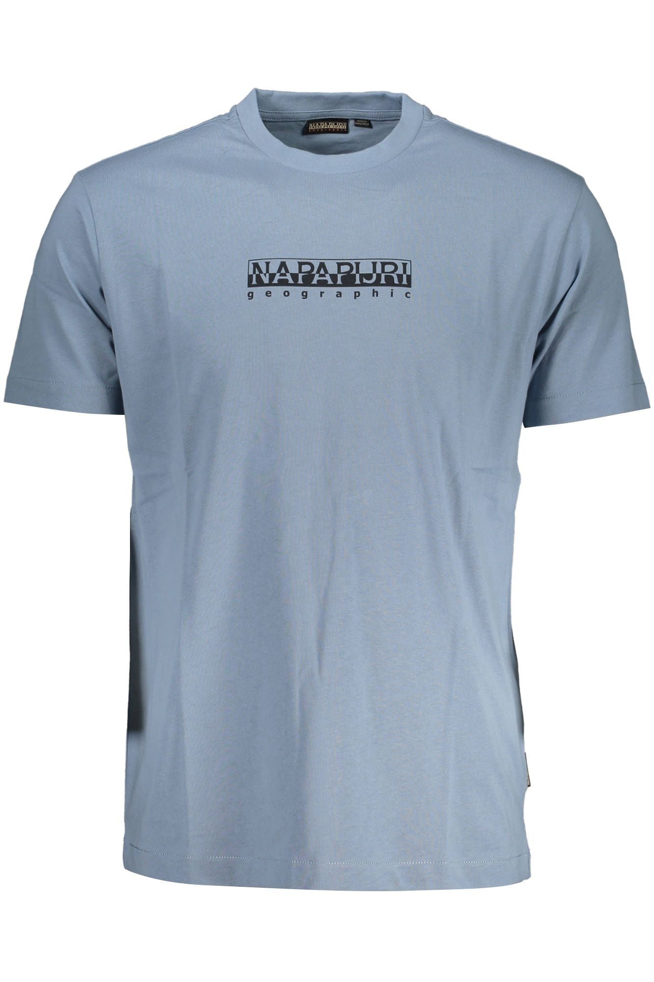 Light Blue Cotton Men T-Shirt