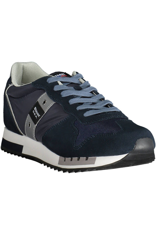 Blue Polyester Men Sneaker
