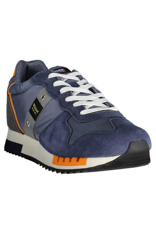 Blue Polyester Men Sneaker