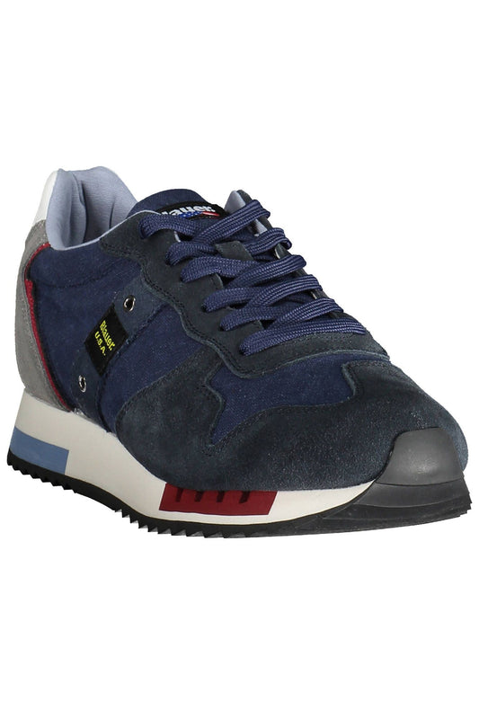 Blue Polyester Men Sneaker