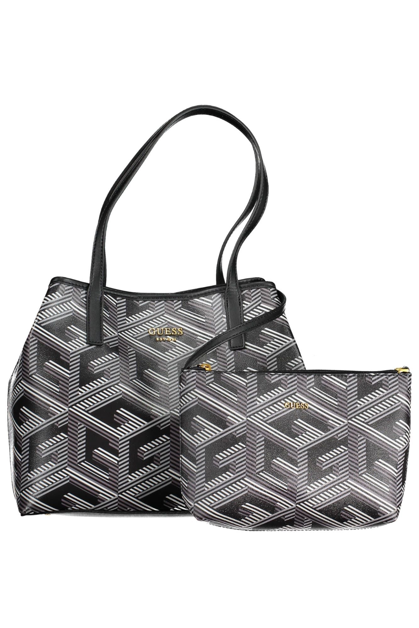 Black Polyethylene Women Handbag