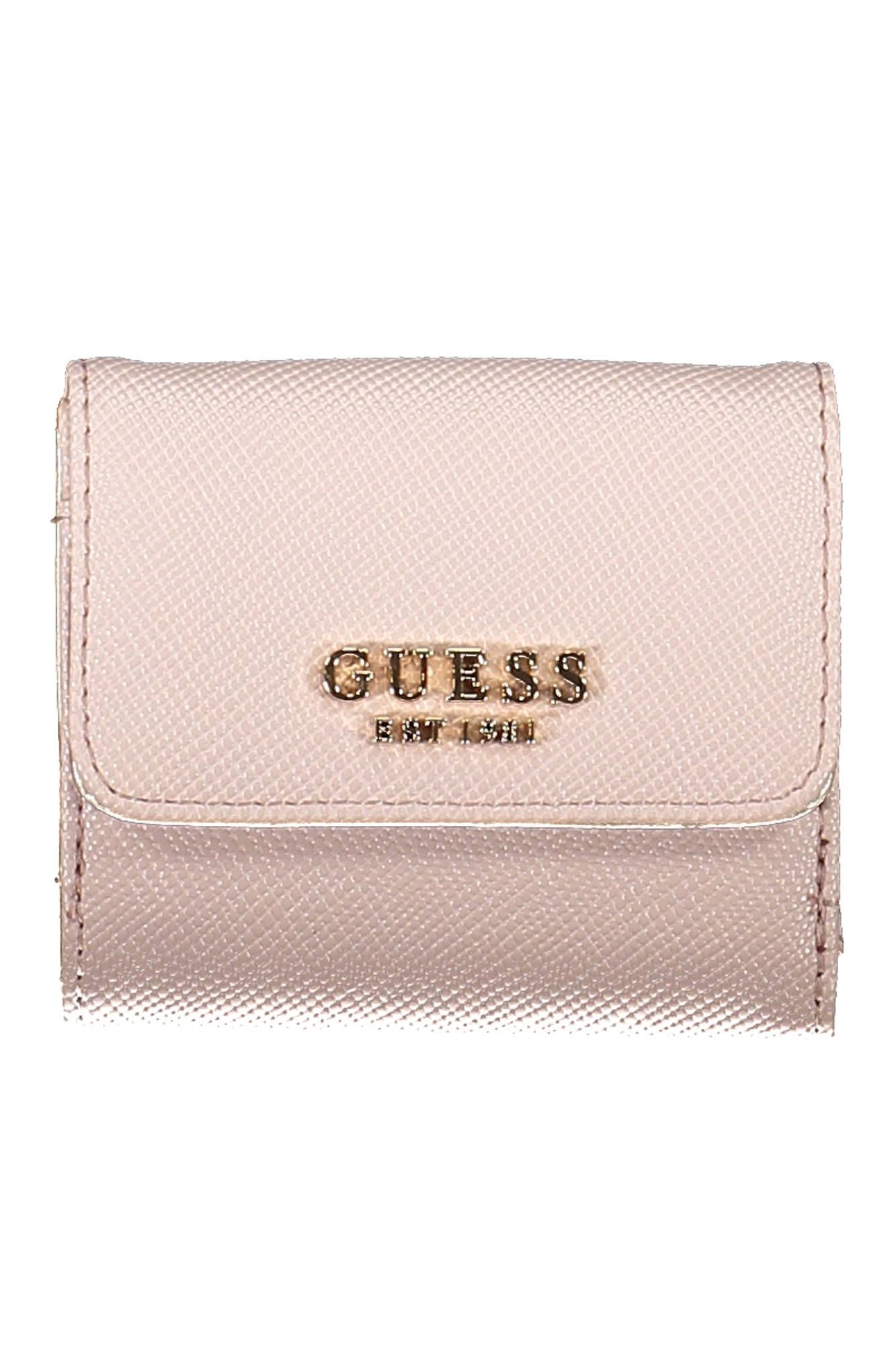 Pink Polyurethane Women Wallet