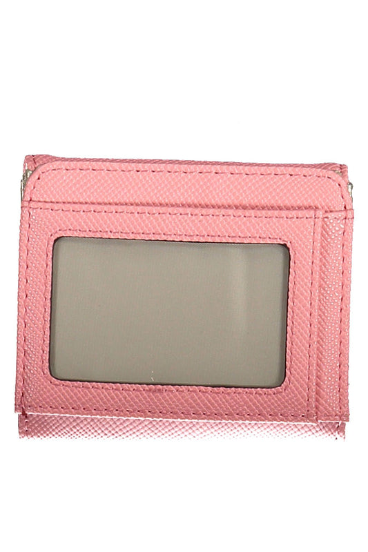 Pink Polyurethane Women Wallet