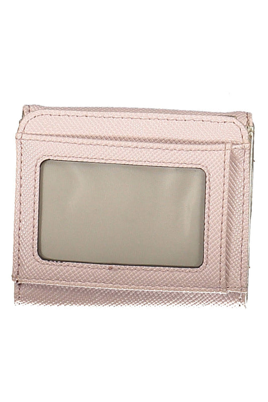 Pink Polyurethane Women Wallet