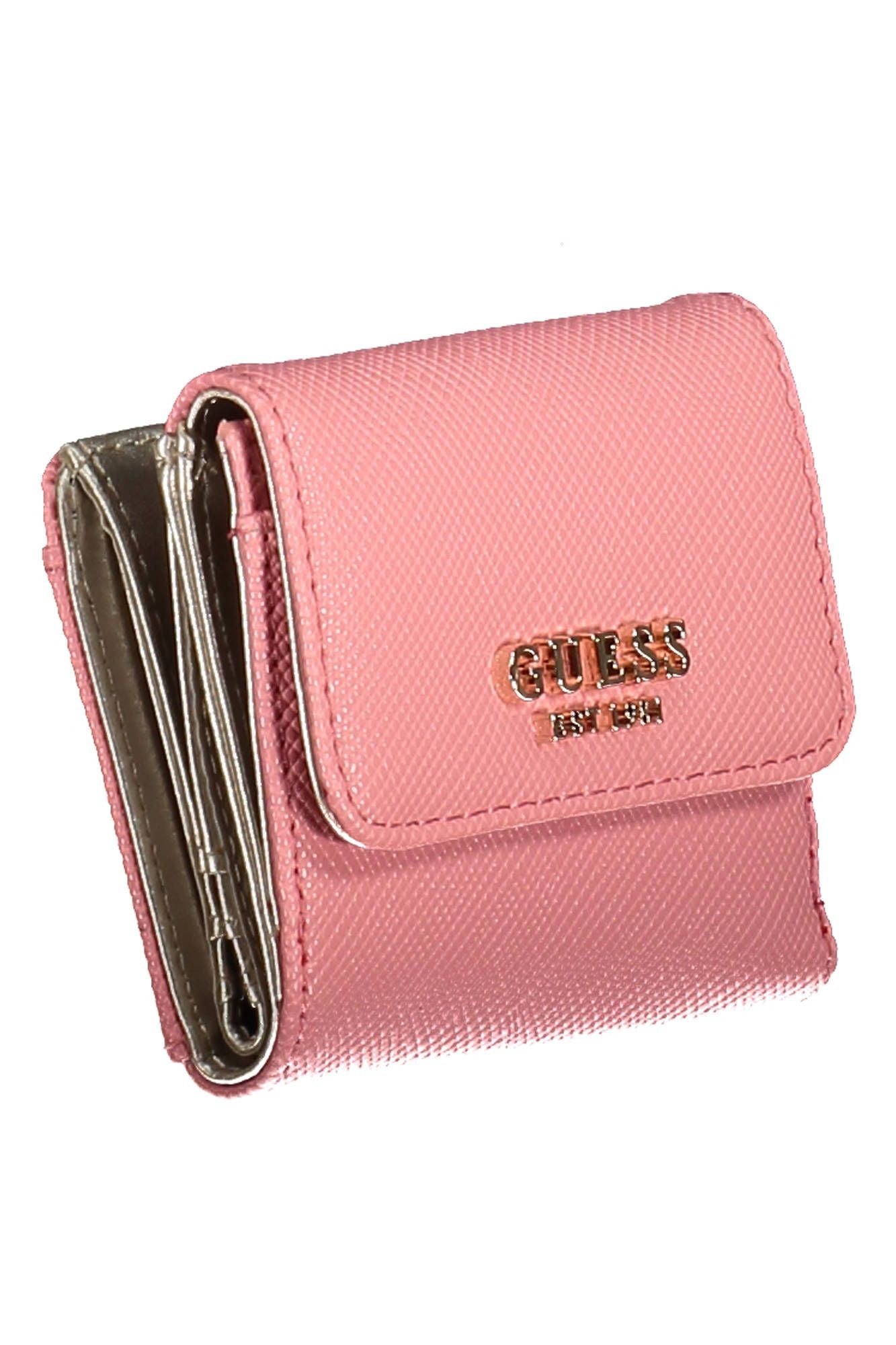 Pink Polyurethane Women Wallet