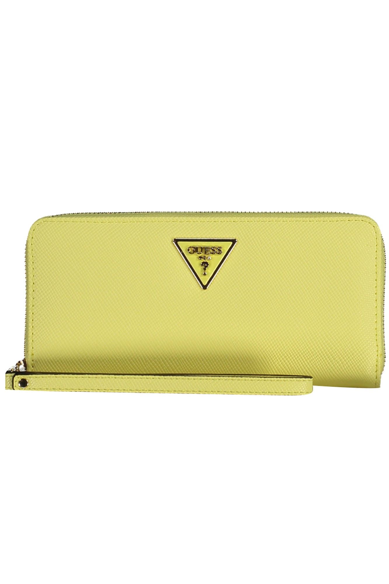 Yellow Polyurethane Women Wallet