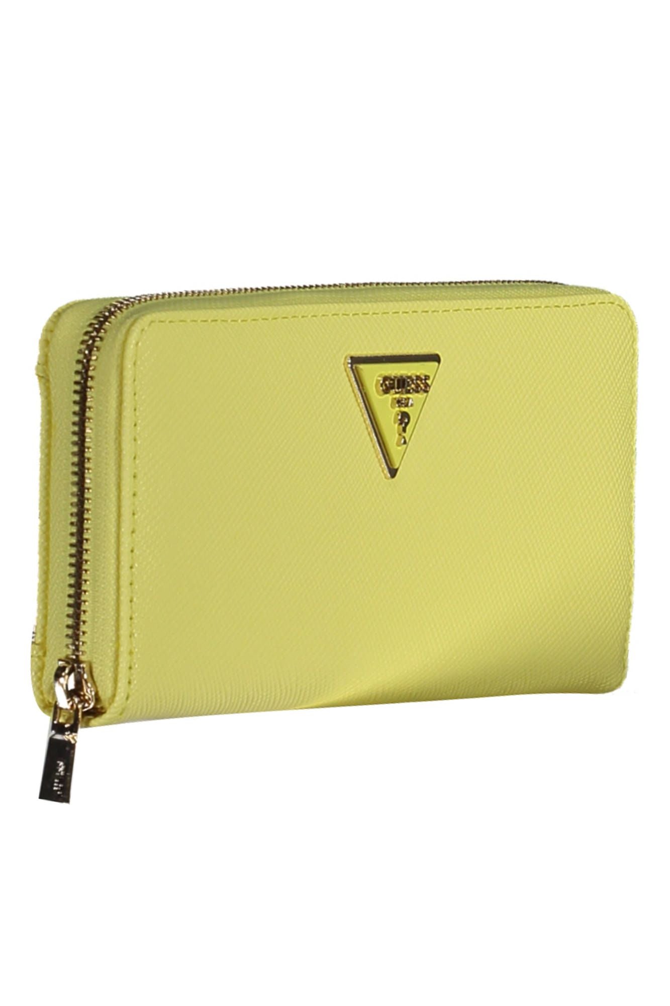 Yellow Polyurethane Women Wallet