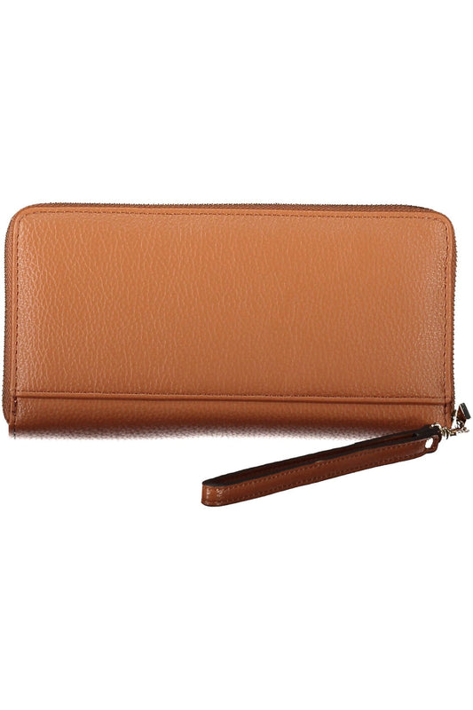 Brown Polyurethane Women Wallet